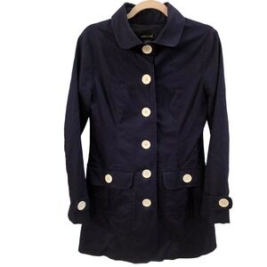 Wet Seal Women's S Navy Mod Retro Coat‎ Y2K Revival Preppy Chic Fishermancore